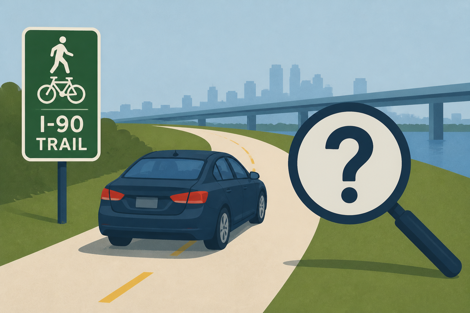 WSP investigating viral video of car driving in I-90 bike, pedestrian trail