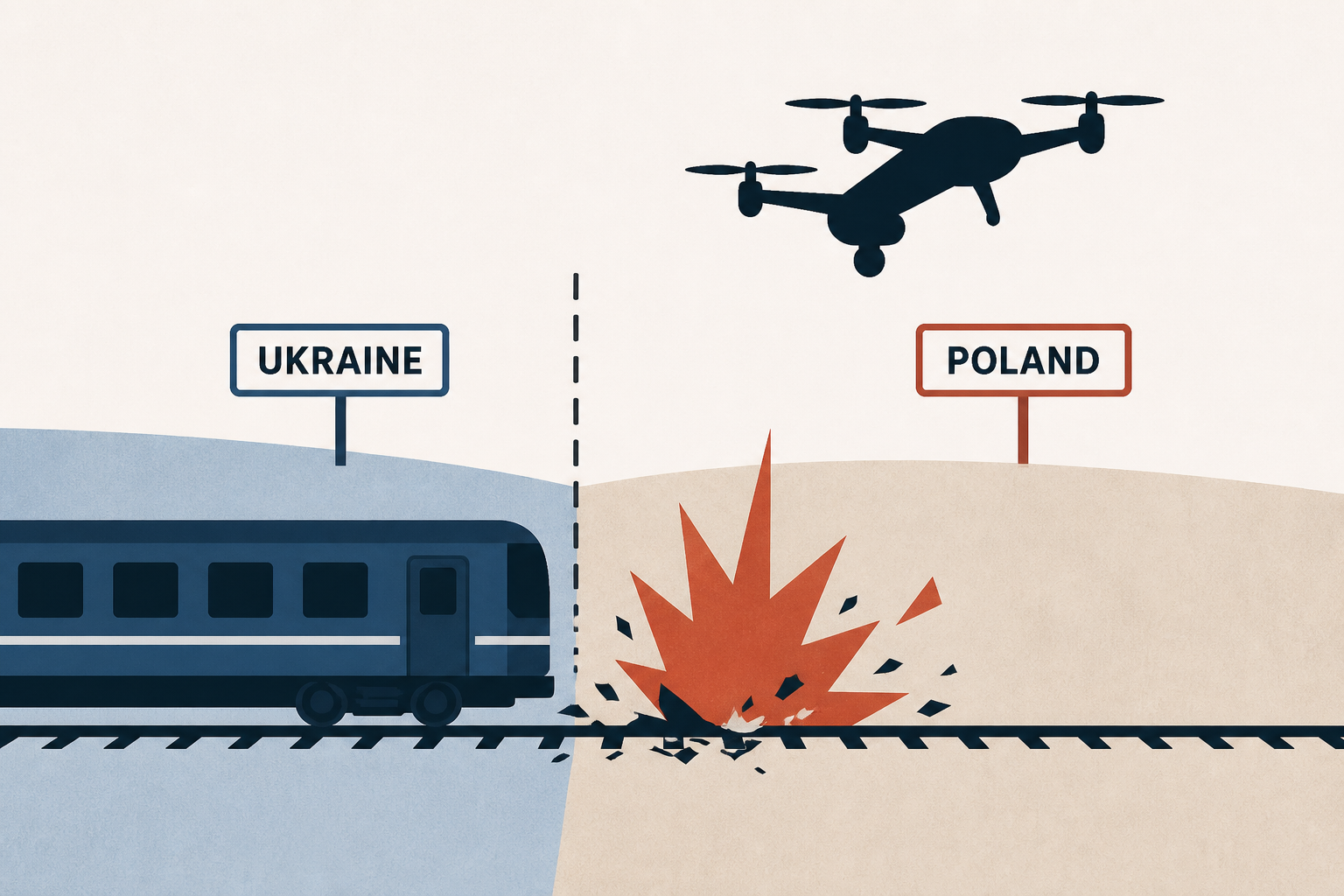 Russian drone hits train near Ukraine-Poland border soon after dignitaries passed through