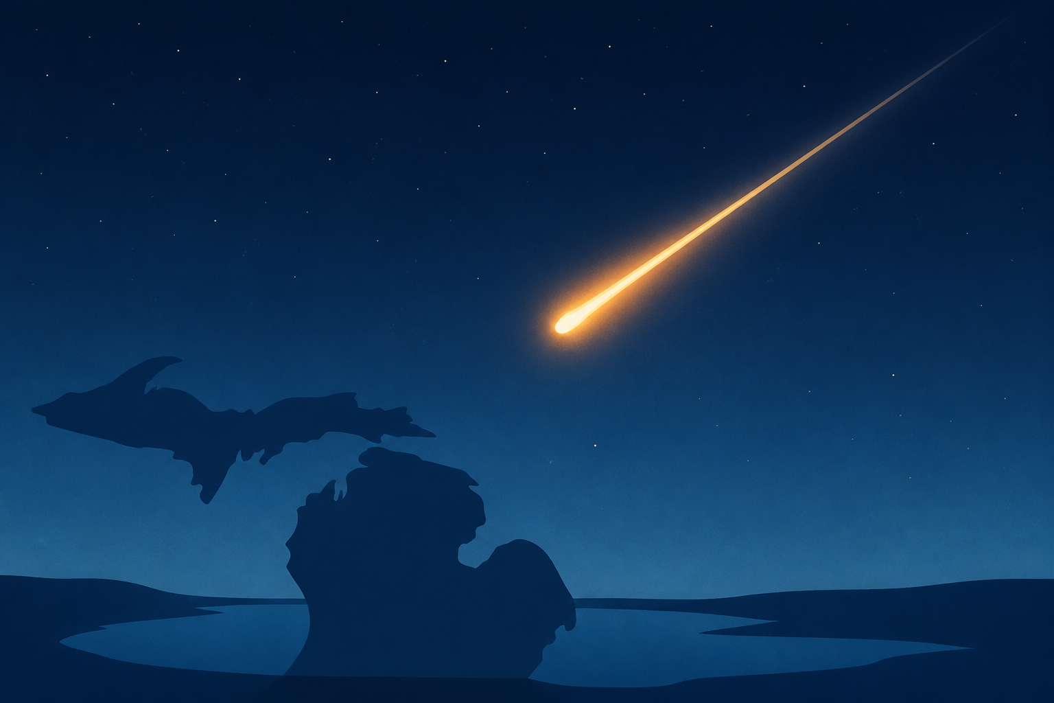 Fireball meteor spotted in night sky in Michigan