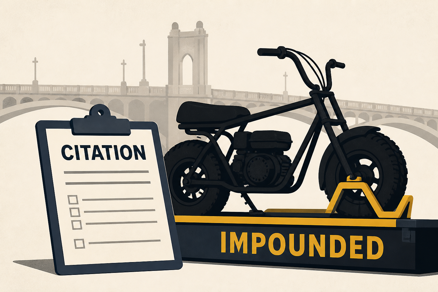 LAPD issues citations, impounds dozens of minibikes in massive 6th Street Bridge takeover bust