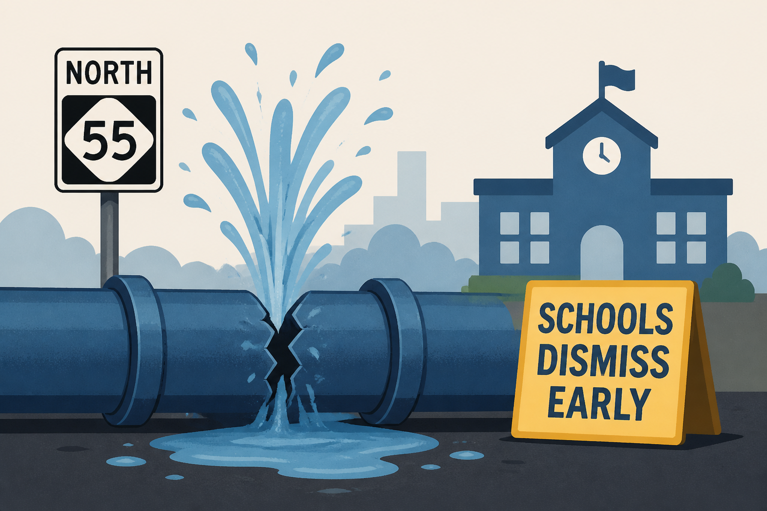 50,000 in Cary and Morrisville impacted by water main break along NC 55; Cary schools dismiss early