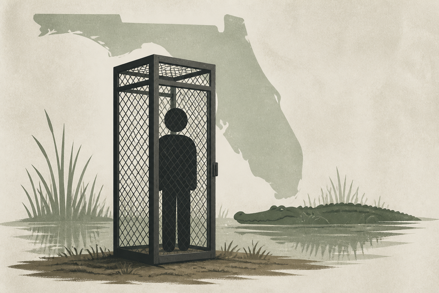 DHS watchdog finds immigrants held at ‘Alligator Alcatraz’ in outdoor cages the size of phone booths