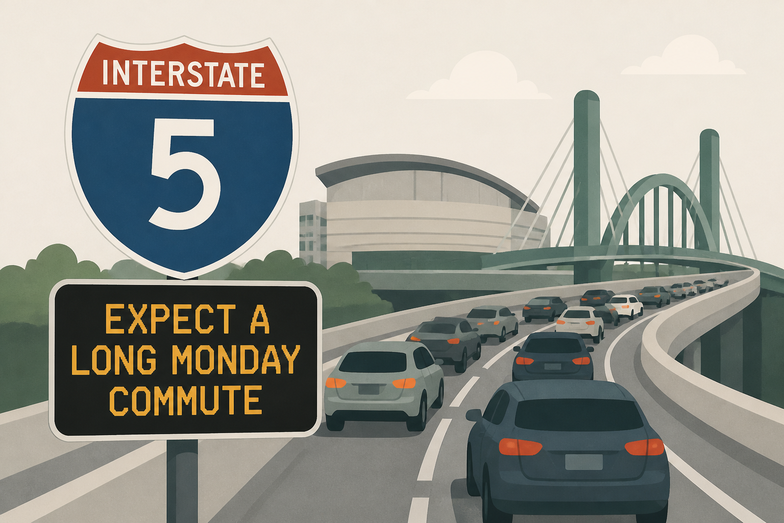 ODOT: Expect a long Monday commute on I-5 through the Rose Quarter