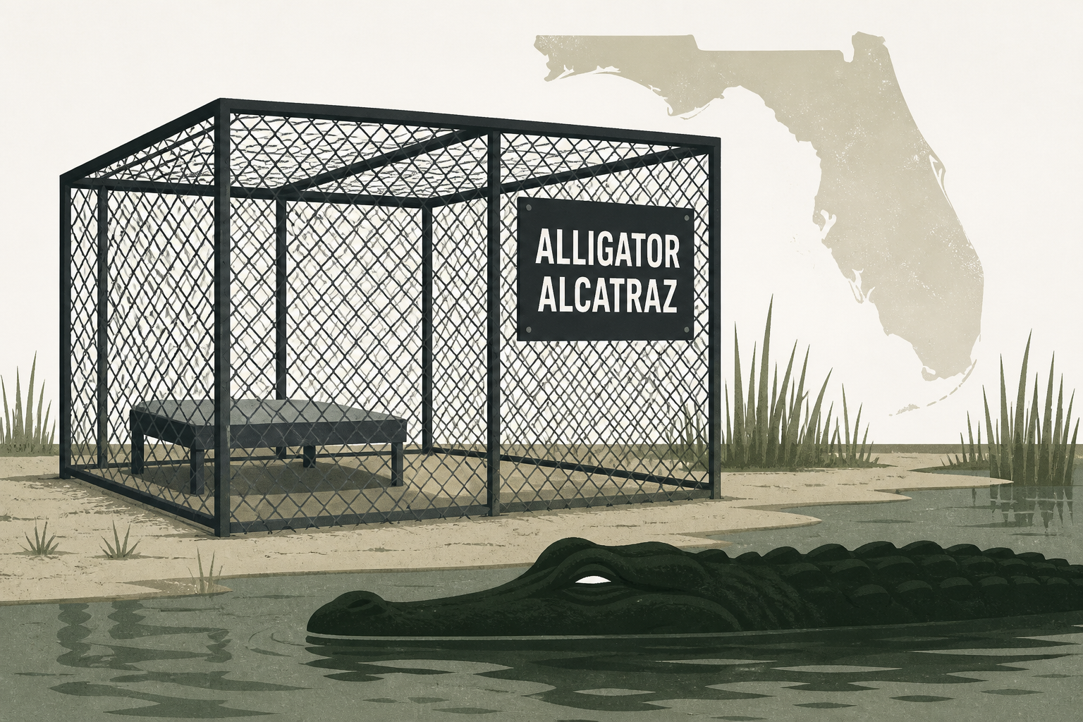 Immigrants held in small outdoor cages at 'Alligator Alcatraz' in Florida, investigators find