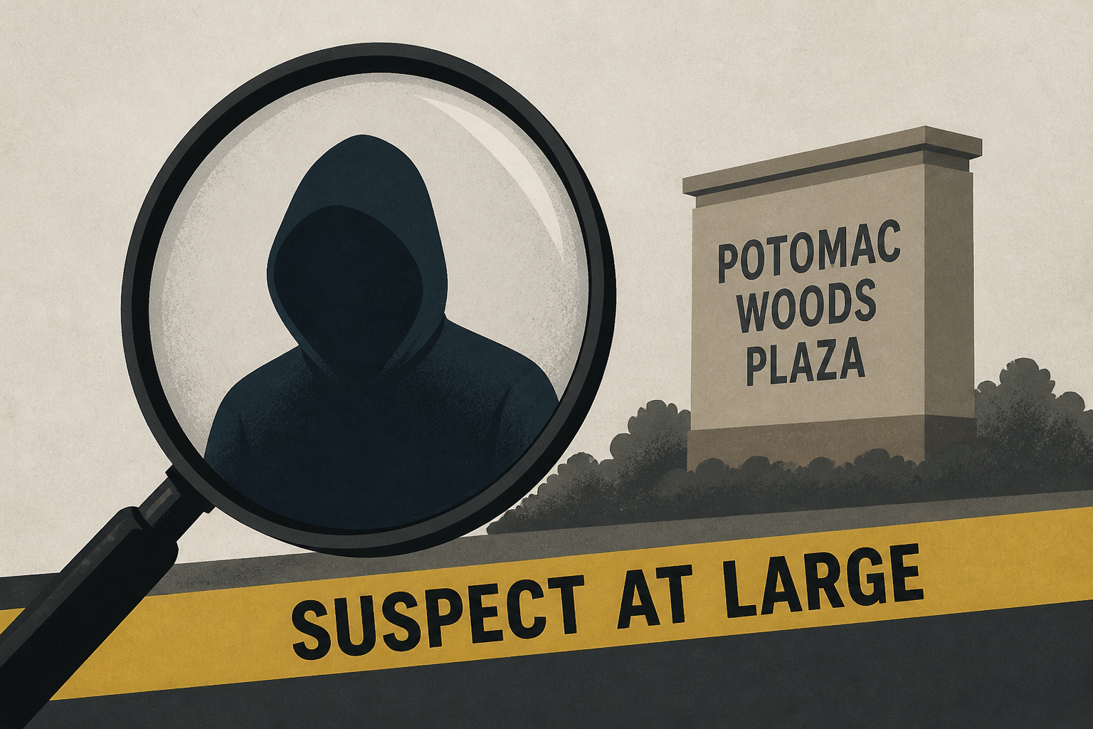 Suspect in fatal shooting at Potomac Woods Plaza remains at large