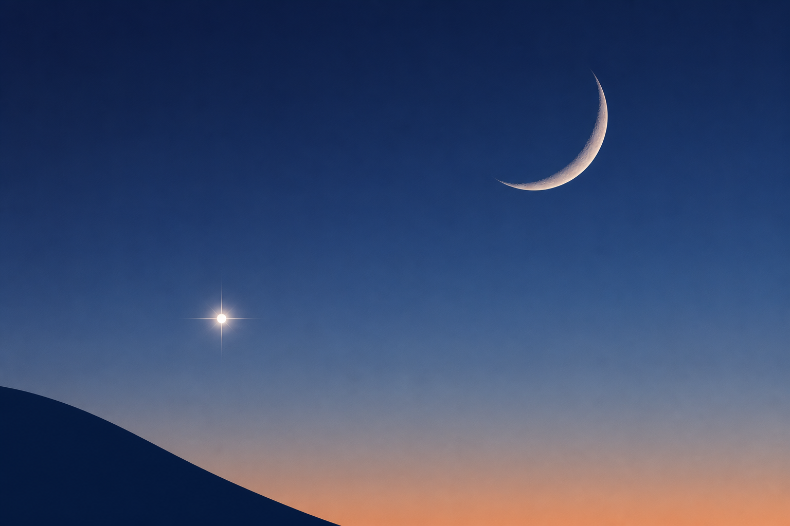 Look up Monday for the crescent Moon and brilliant Venus