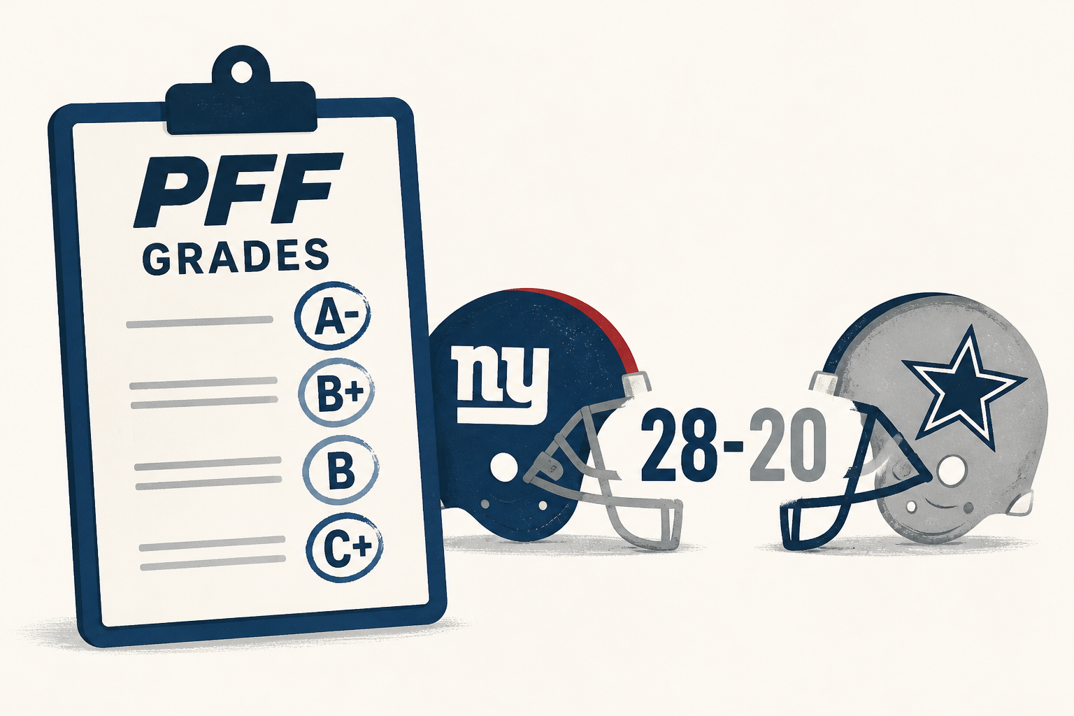 PFF grades for the NY Giants’ 28-20 victory over the Dallas Cowboys