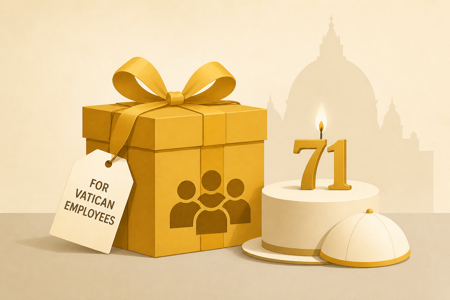 Pope celebrates his 71st birthday but it's Vatican employees who get the gift
