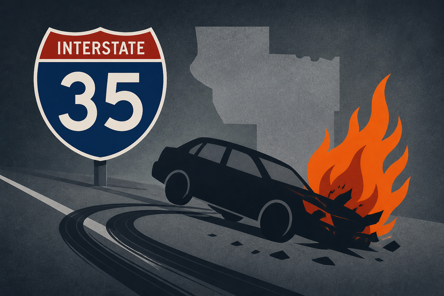 Murder suspect dies following chase, shooting and fiery crash along I-35 near Cooke County line