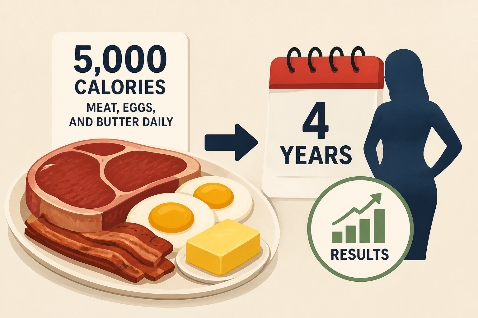 Woman Eats 5,000 Calories Of Meat, Eggs, And Butter Daily For 4 Years And Shares The Results