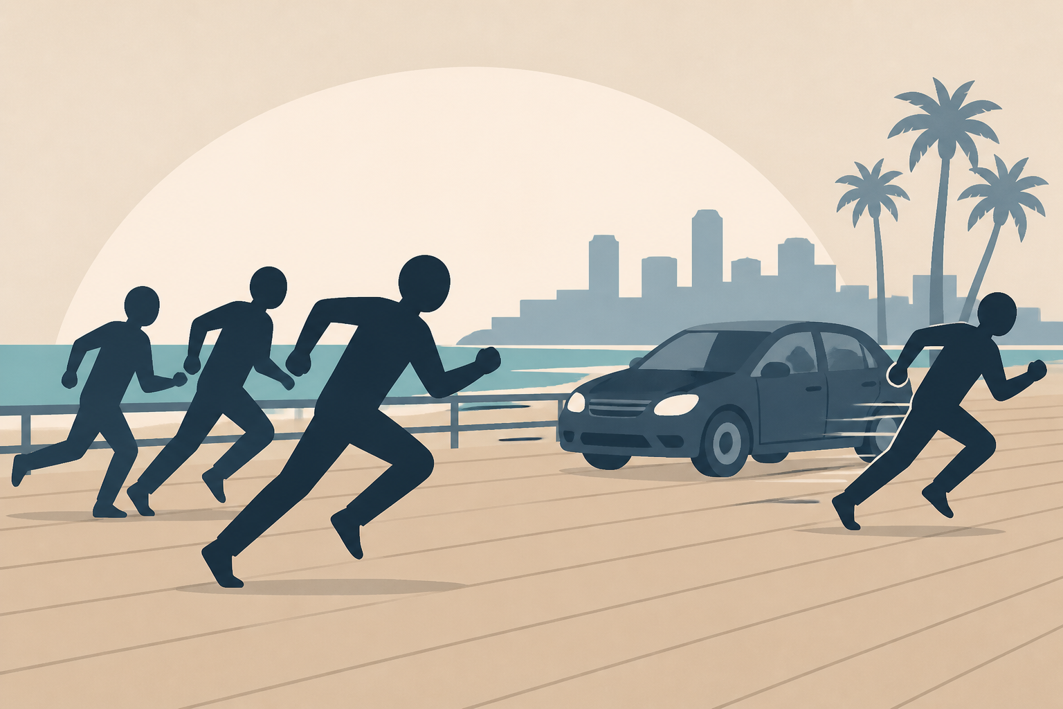 Bystanders chase down man accused of striking woman while speeding in stolen car on San Diego boardwalk