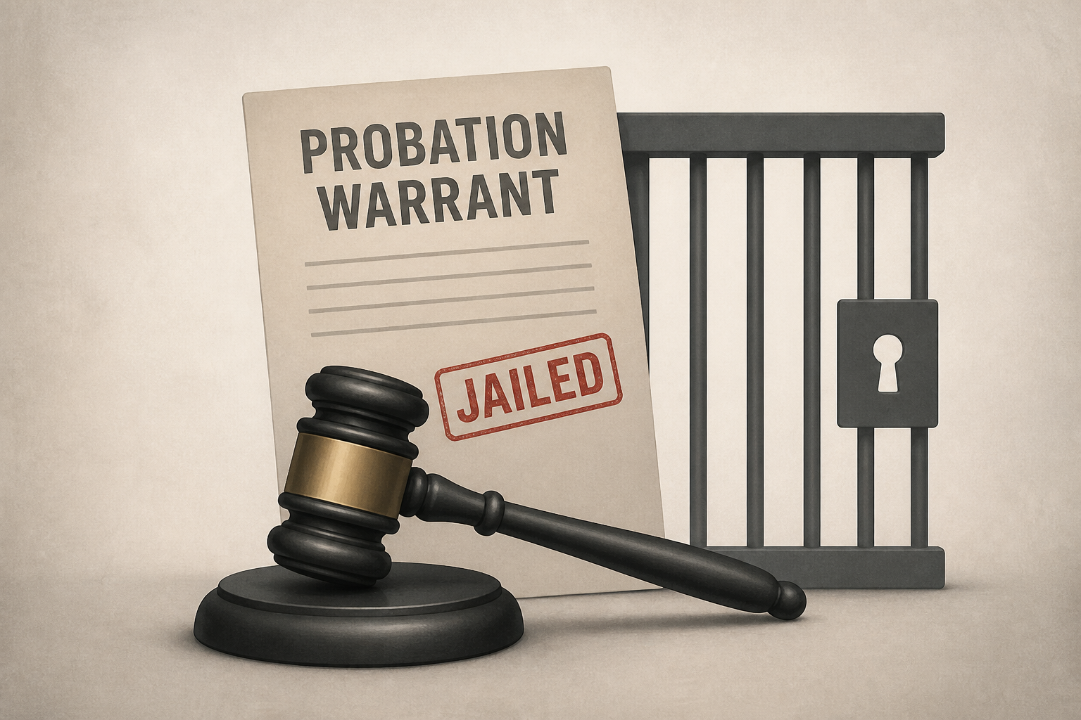 Father of her son jailed on probation warrant