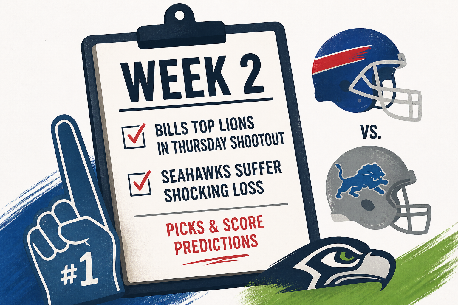NFL Week 2 picks and score predictions: Bills top Lions in Thursday shootout, Seahawks suffer shocking loss