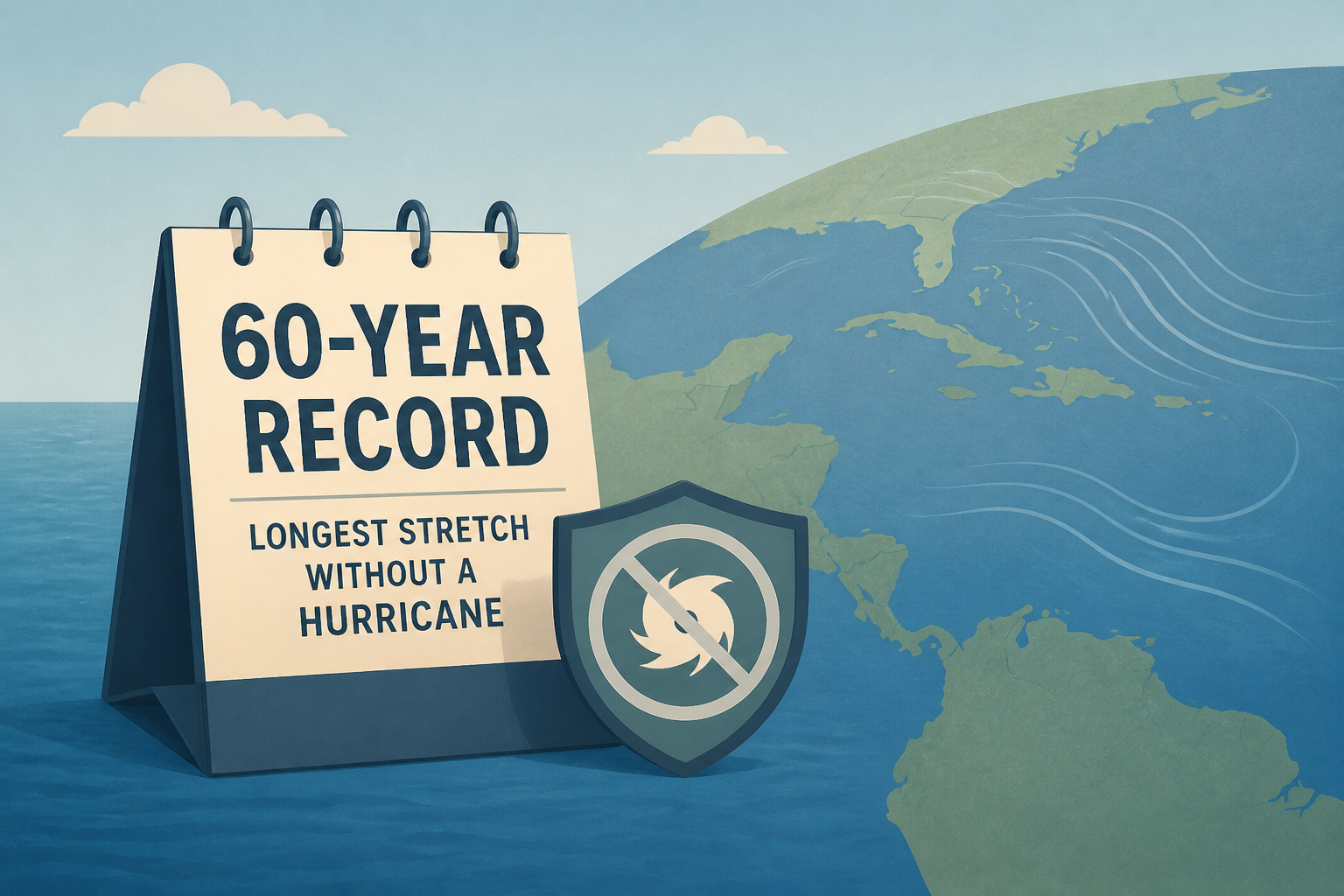 The Atlantic Ocean just broke a 60-year record for the longest stretch without a hurricane. Here's why.