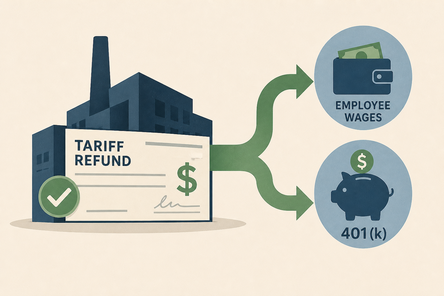 Some companies are using a portion of tariff refunds to supplement employees' wages, 401(k)s