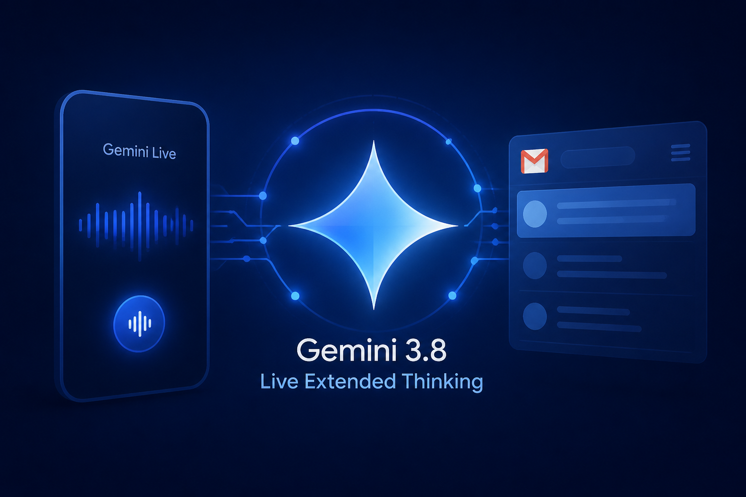 Gemini 3.8 Live Extended Thinking powers Gemini Live, Gmail
