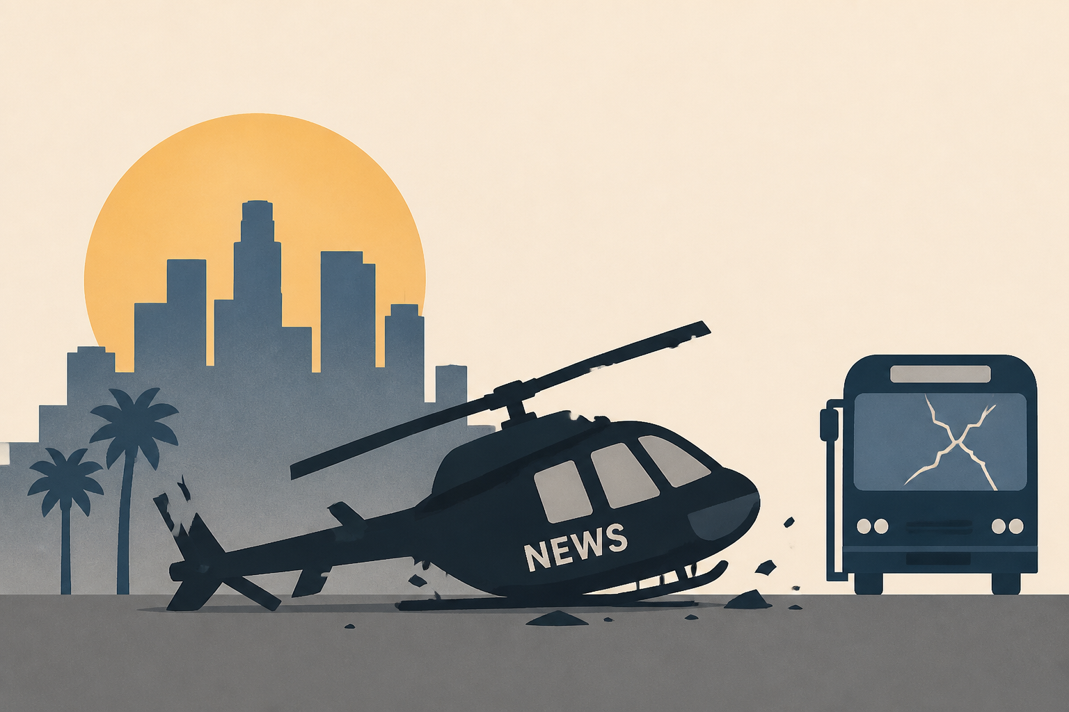 3 dead after news helicopter crashes while covering deadly Los Angeles bus collision