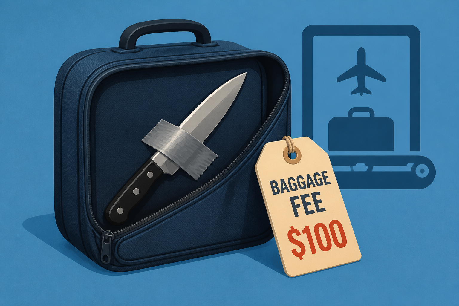 TSA catches knife taped in carry-on bag by traveler dodging $100 baggage fee