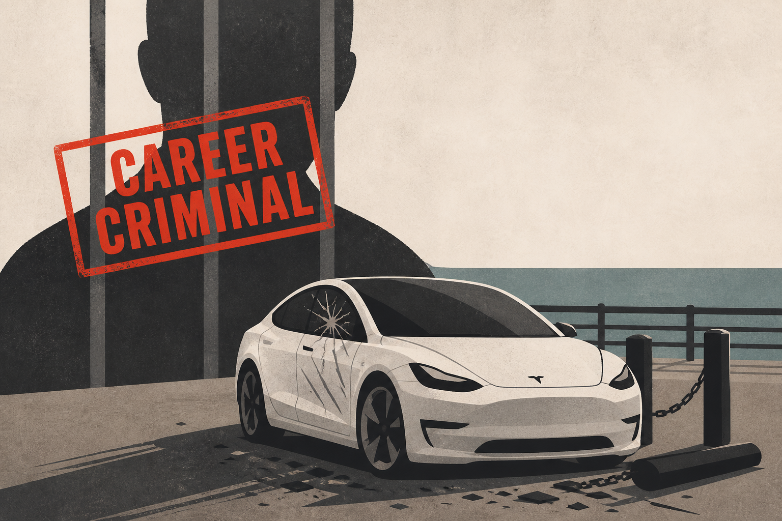 Career criminal accused of stolen Tesla rampage that injured woman on San Diego boardwalk