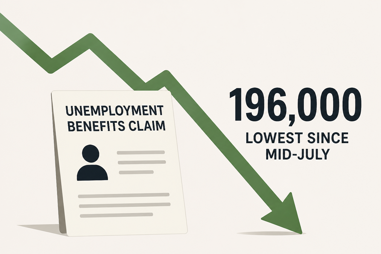 Claims for unemployment benefits drop to 196,000, lowest since mid-July