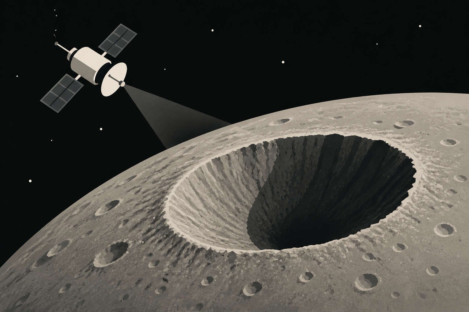 NASA spacecraft discovers a huge new crater on the moon