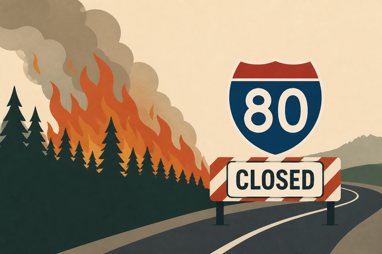 Floriston Fire, Interstate 80 closure updates on Sept. 17