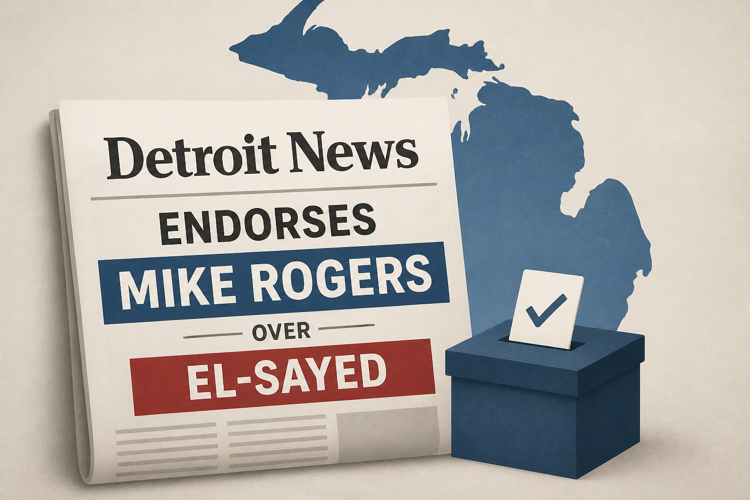 Detroit News endorses Mike Rogers over El-Sayed in Michigan Senate