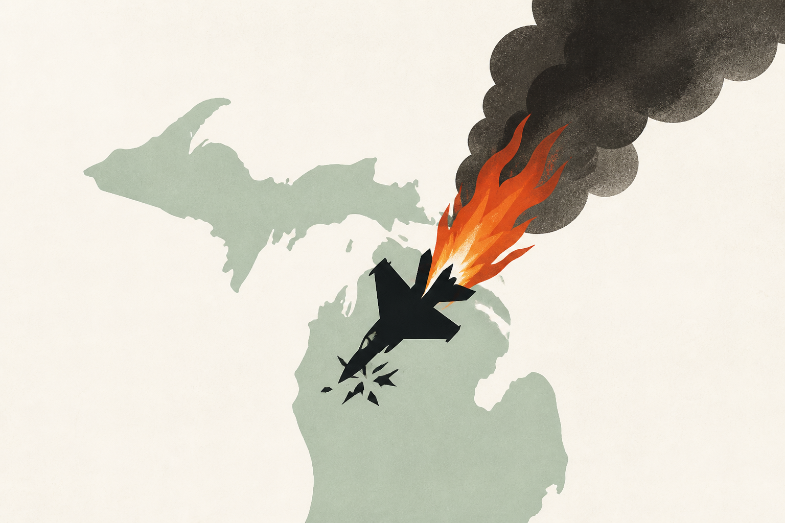 F-16 crashes in northern Michigan in fiery wreck