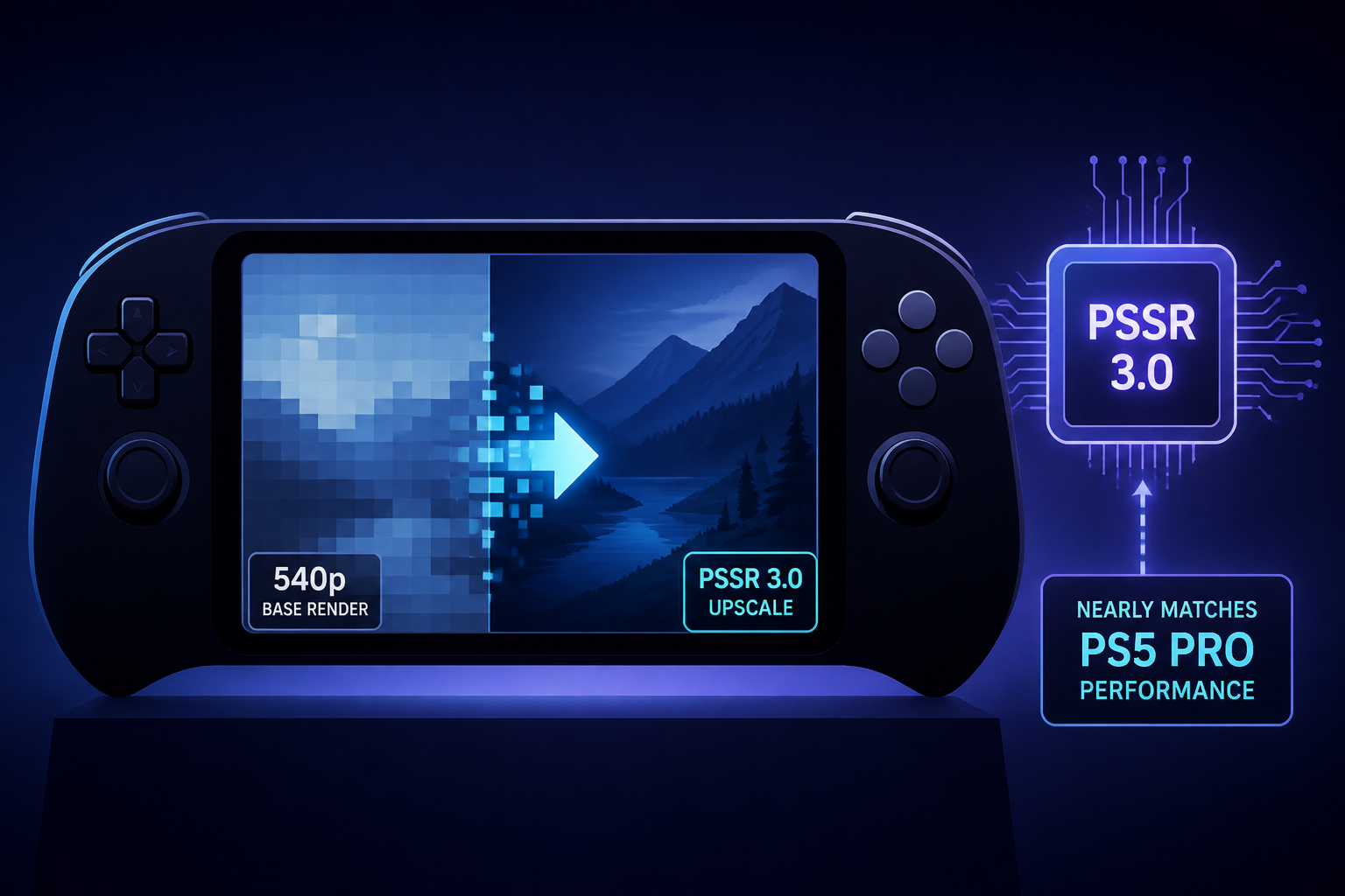 Sony's Project Canis PS6 Handheld Leaks Unveil 540p Base Rendering, Yet PSSR 3.0 Nearly Matches PS5 Pro Power