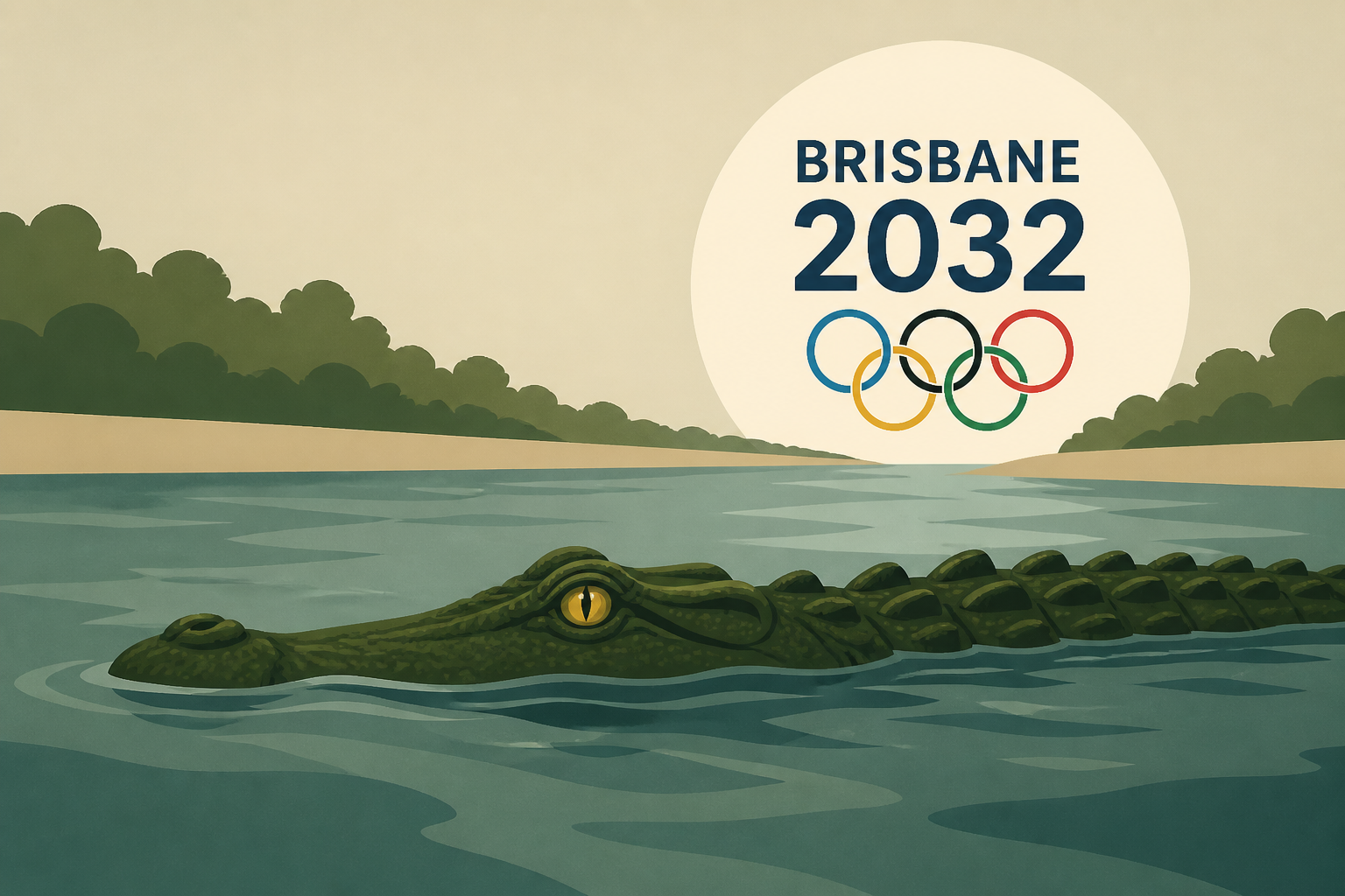 Brisbane 2032 Olympics: The Fitzroy River in Queensland, Australia has 500 crocodiles in it
