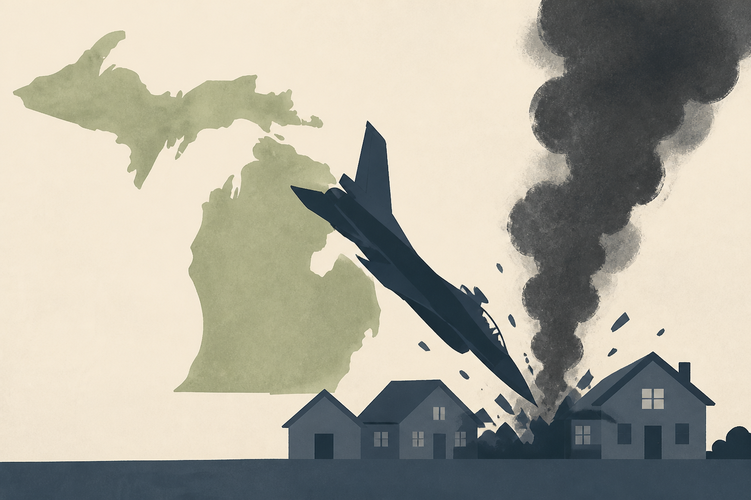 F-16 fighter jet crashes in residential area in northern Michigan