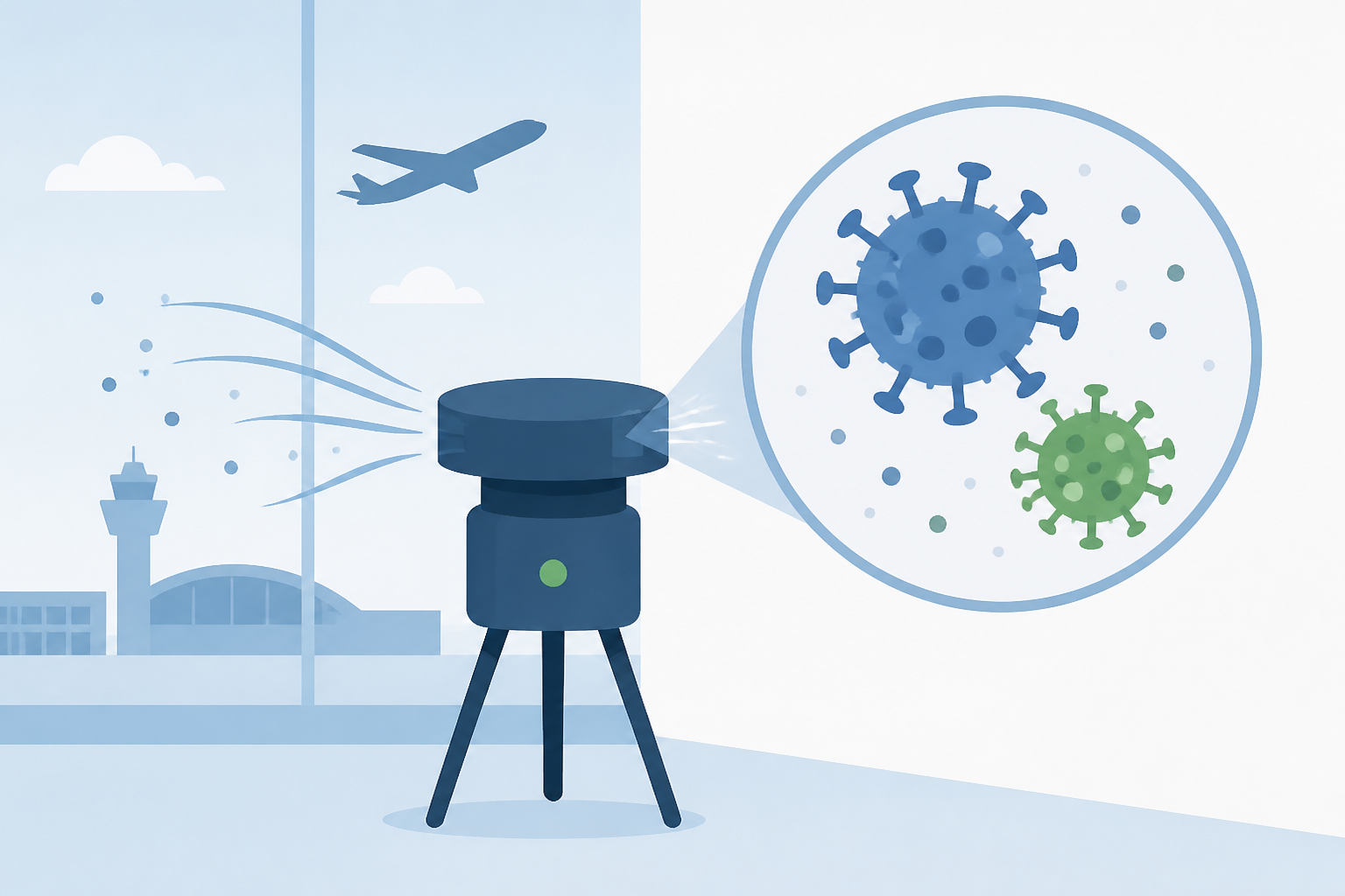 Airport air sampling captures COVID, influenza viruses