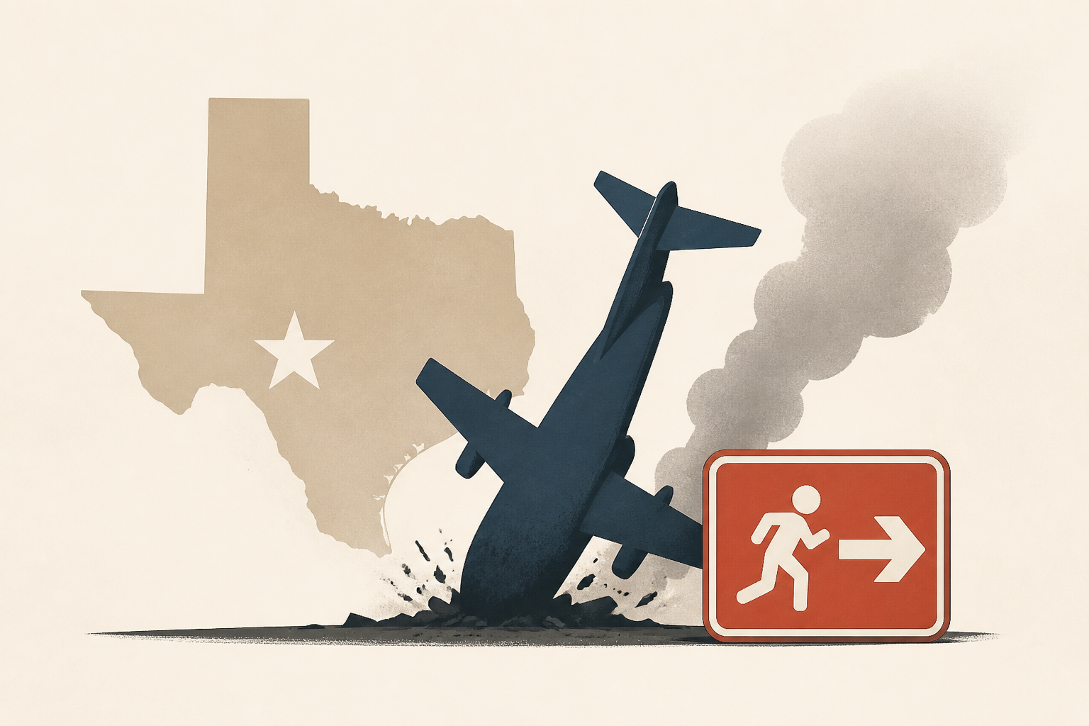 Military plane from Texas crashes triggering evacuation; pilot in stable condition