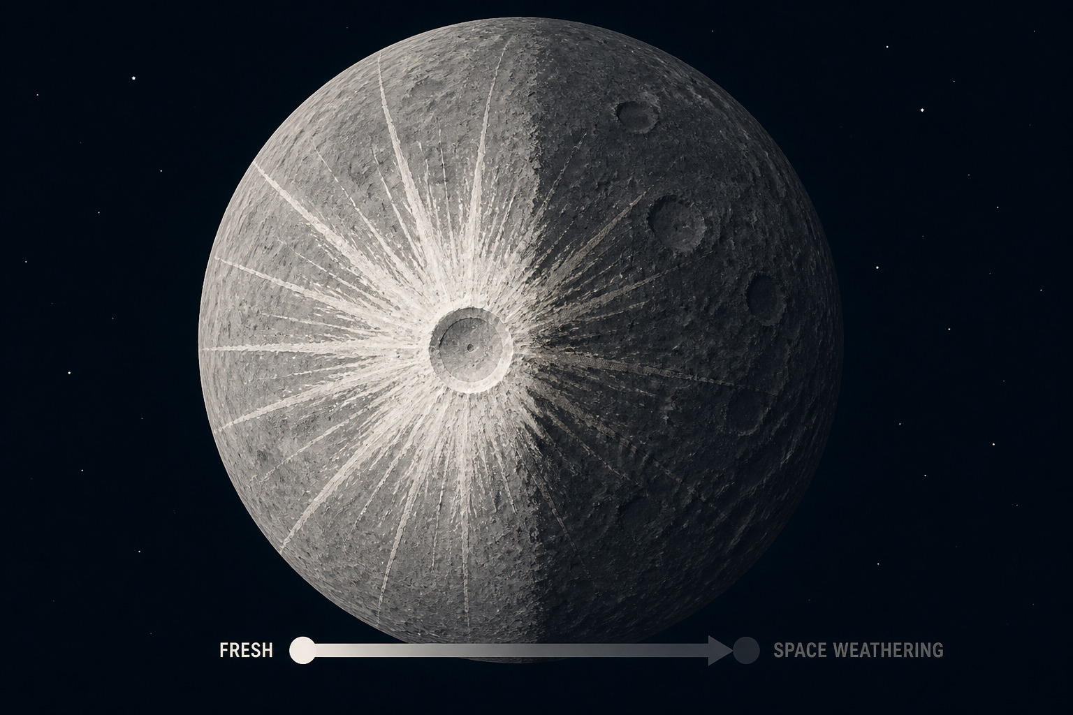 The Moon’s freshest craters are recognisable by bright rays of newly excavated rock and dust, which space weathering gradually darkens—and the new 222-metre McGetchin crater is so fresh that its eject