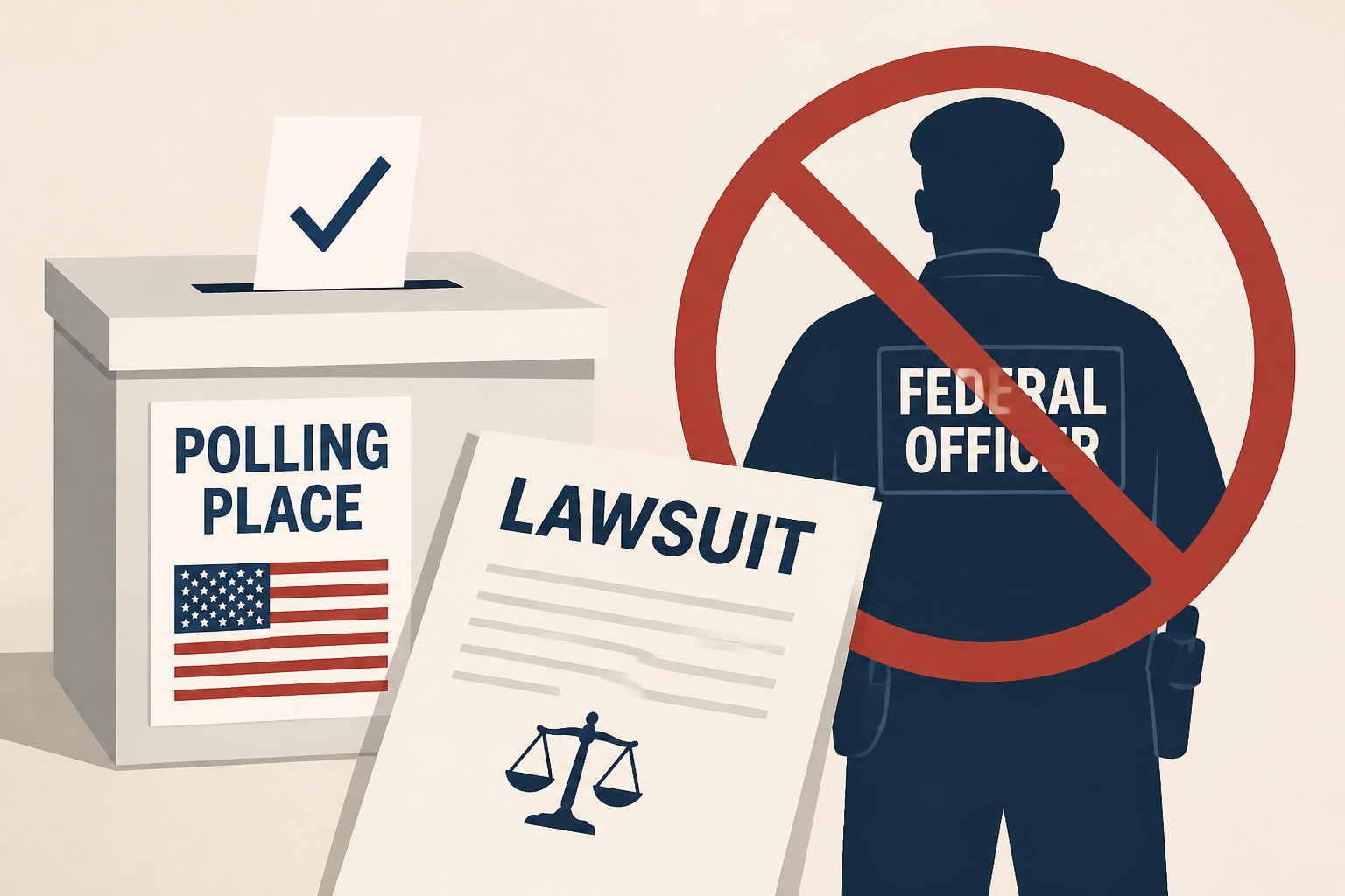 Lawsuits seek to prevent federal officers at polls : NPR