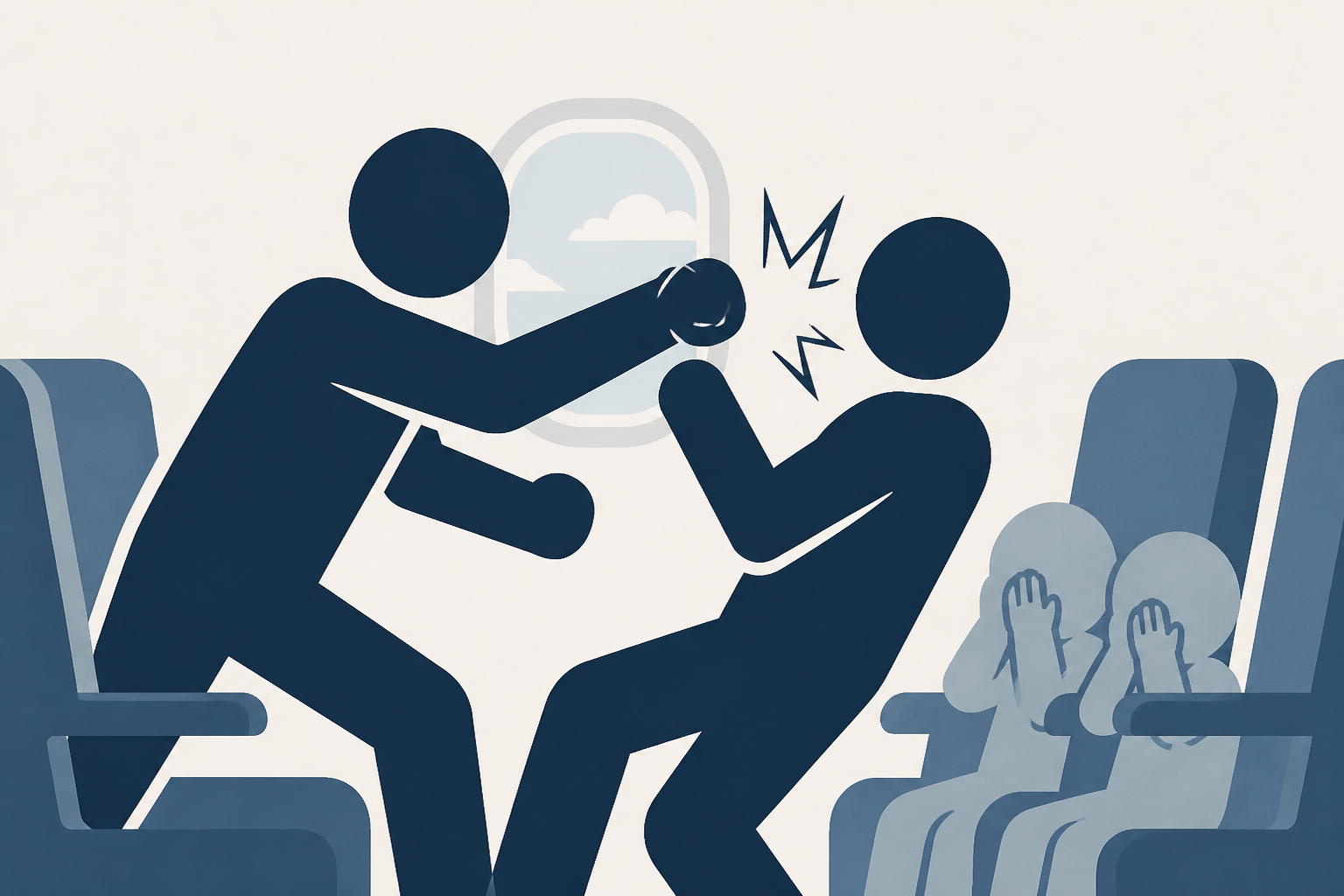 Plane passengers trade blows in fight in front of kids
