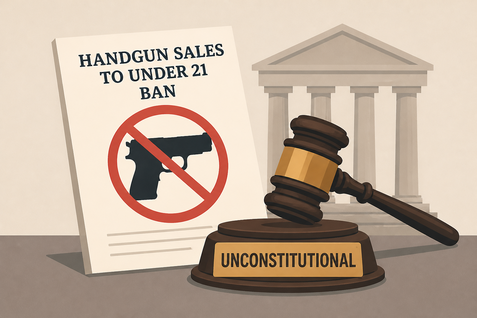 DOJ says ban on selling handguns to young adults under 21 is unconstitutional