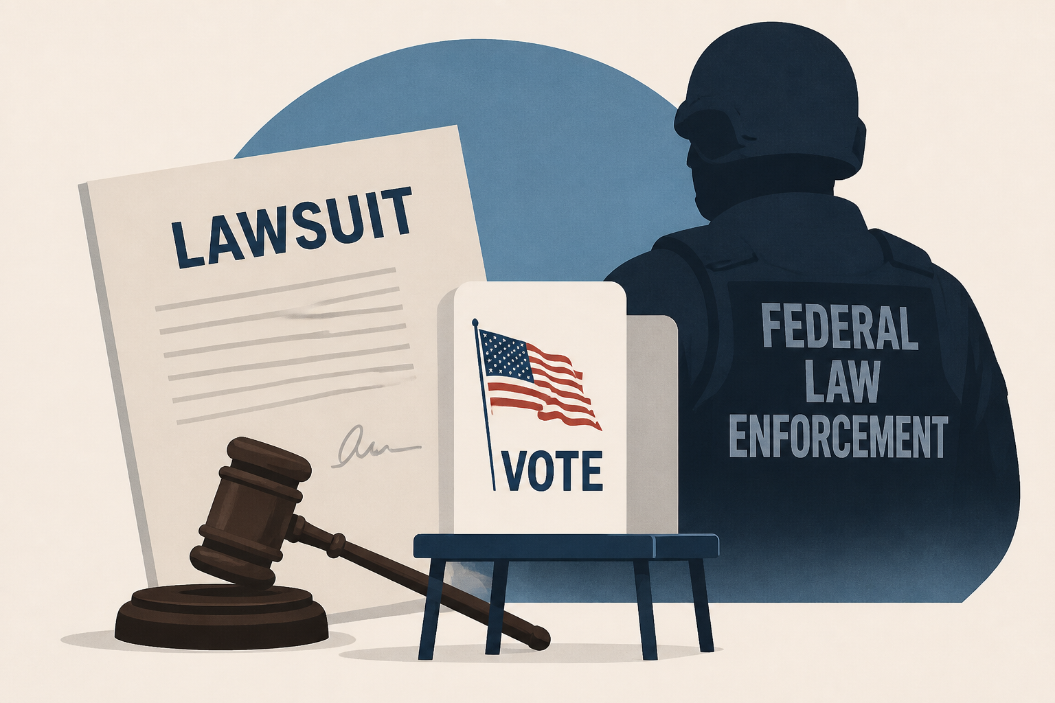 Trump administration sued over threat to deploy federal law enforcement at voting sites