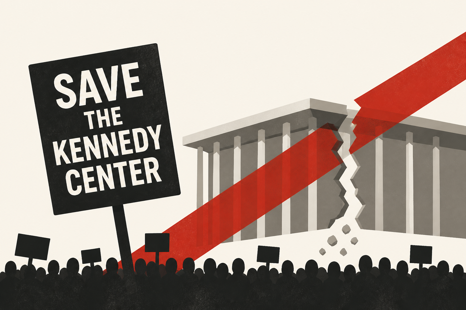 Thousands protest closure of the Kennedy Center amid fears Trump is set to demolish the institution