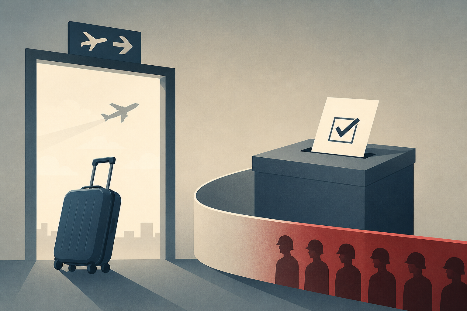 Russians leave before election ends, fearing mobilisation to follow