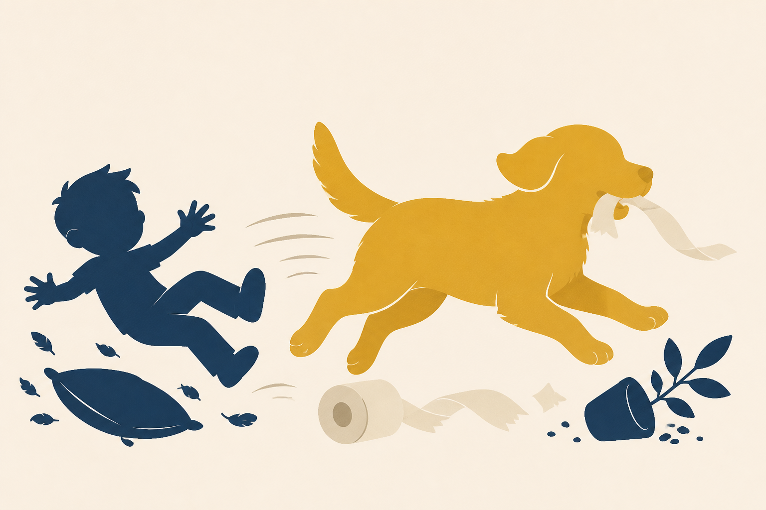 This Little Boy Is Learning That Golden Retriever Puppies Are a Different Breed of Chaos