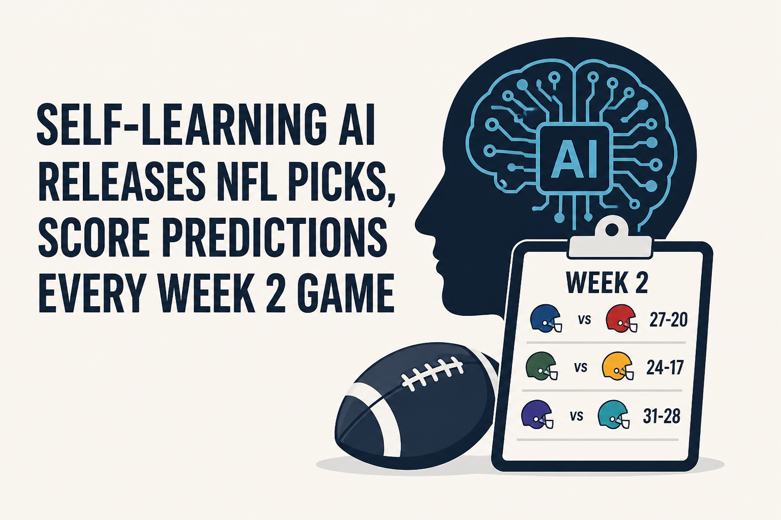 Self-learning AI releases NFL picks, score predictions every Week 2 game