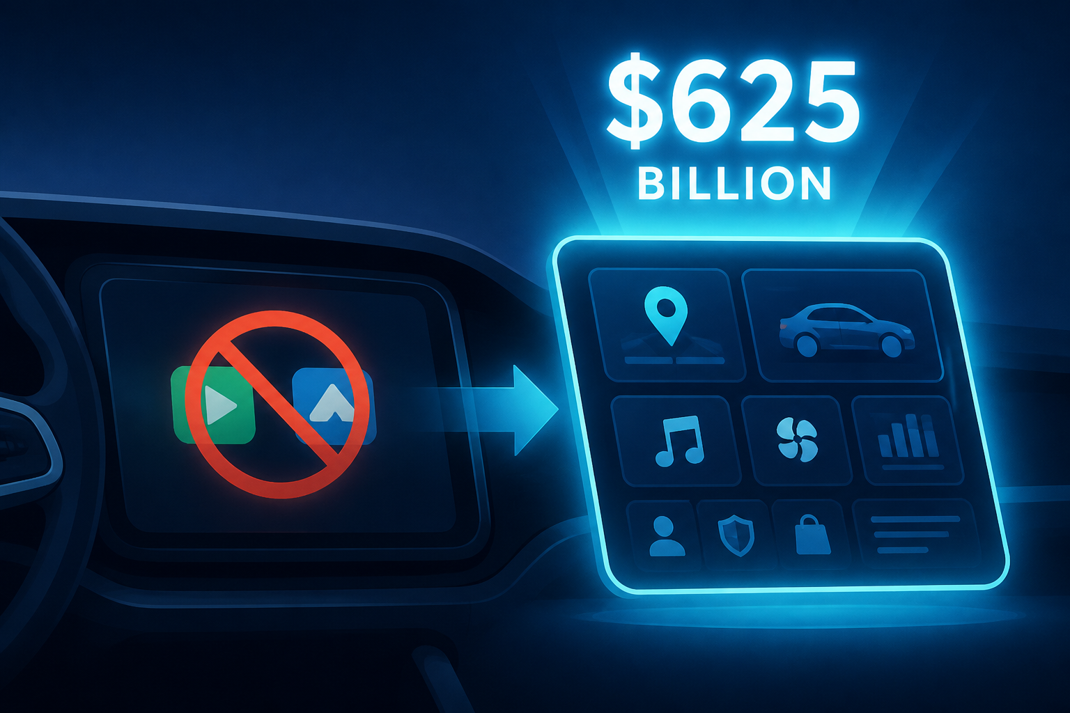 Automakers are quietly getting rid of Apple CarPlay and Android Auto to try and take advantage of $625 billion opportunity