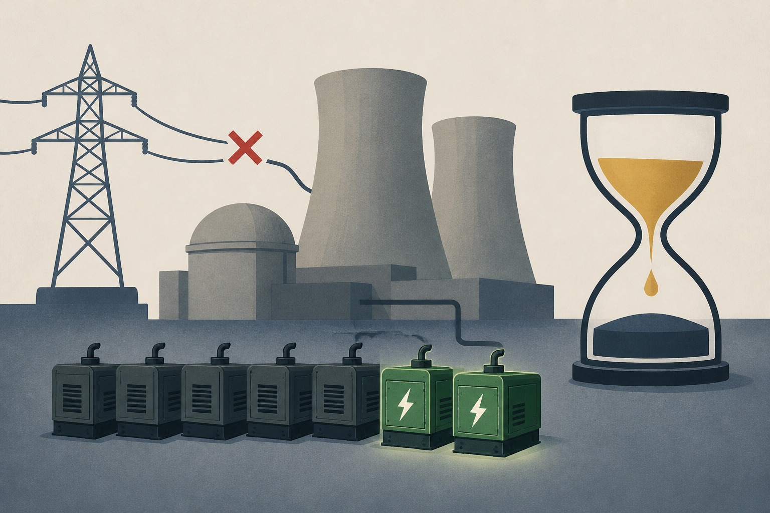 Seven emergency diesel generators kept six shut-down reactors cool when Europe’s largest nuclear plant lost its last power line, but crews ended up running just two of them to stretch the fuel over 18
