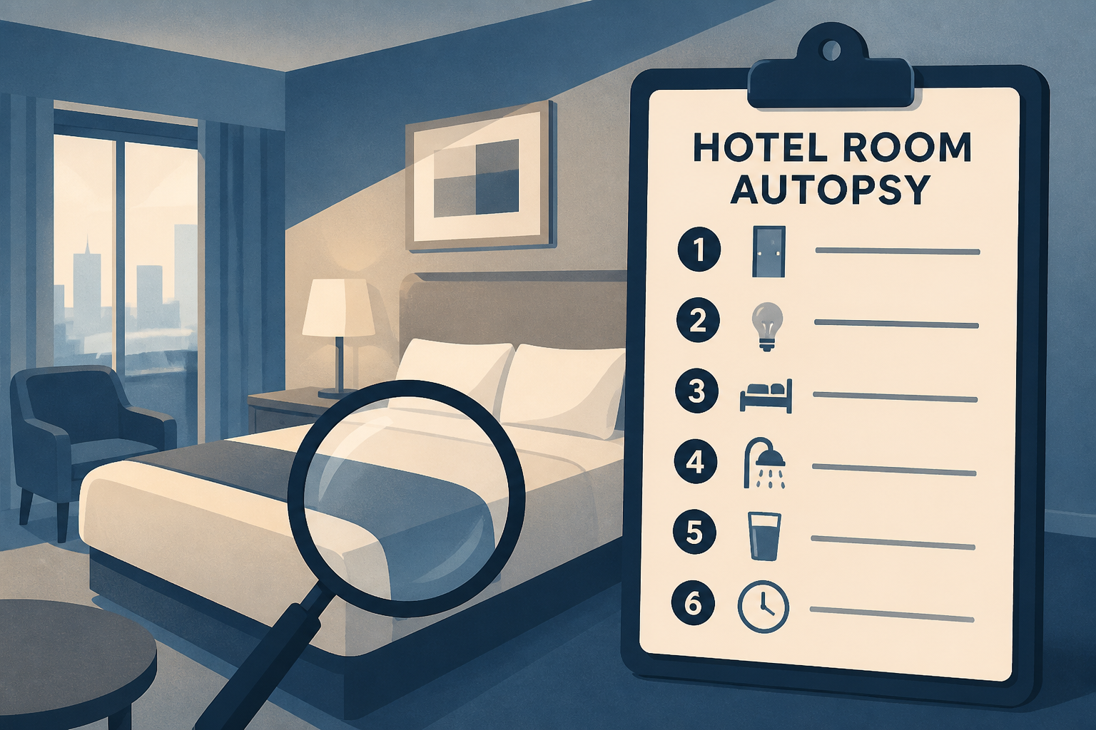 Flight attendants perform a 6-step 'hotel room autopsy' upon arrival