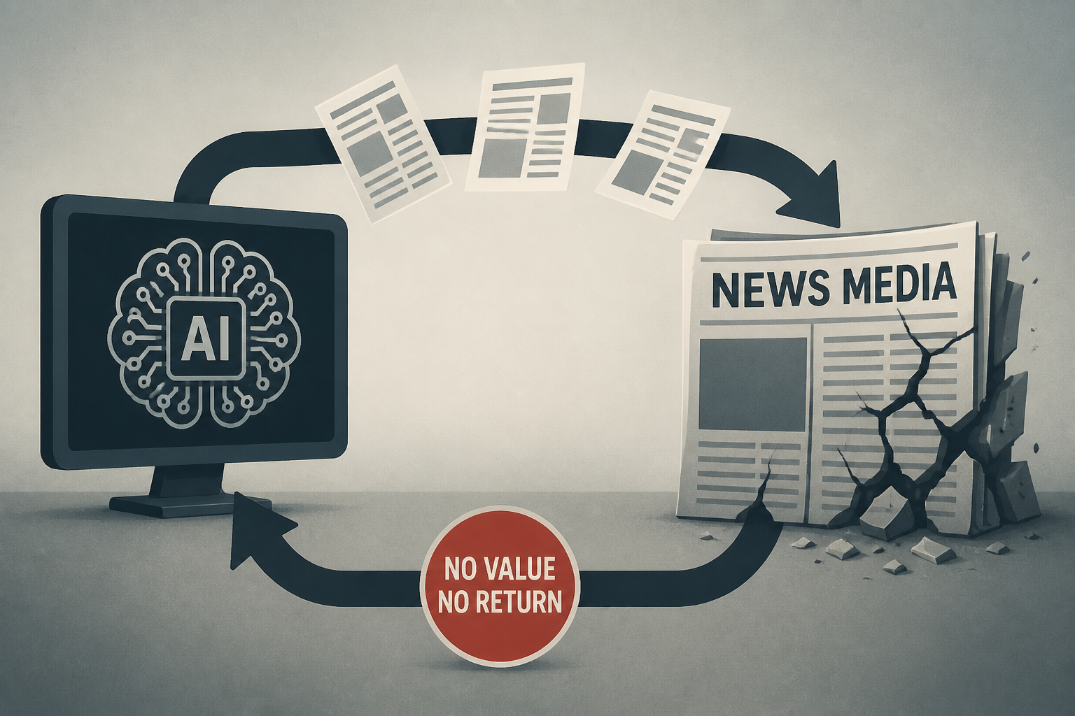 Microsoft Director Admitted in Internal Document That AI Is Creating a “Doom Loop” That Destroys the News Media by Stealing Its Content Without Providing Anything in Return, in Turn Making the AI Usel