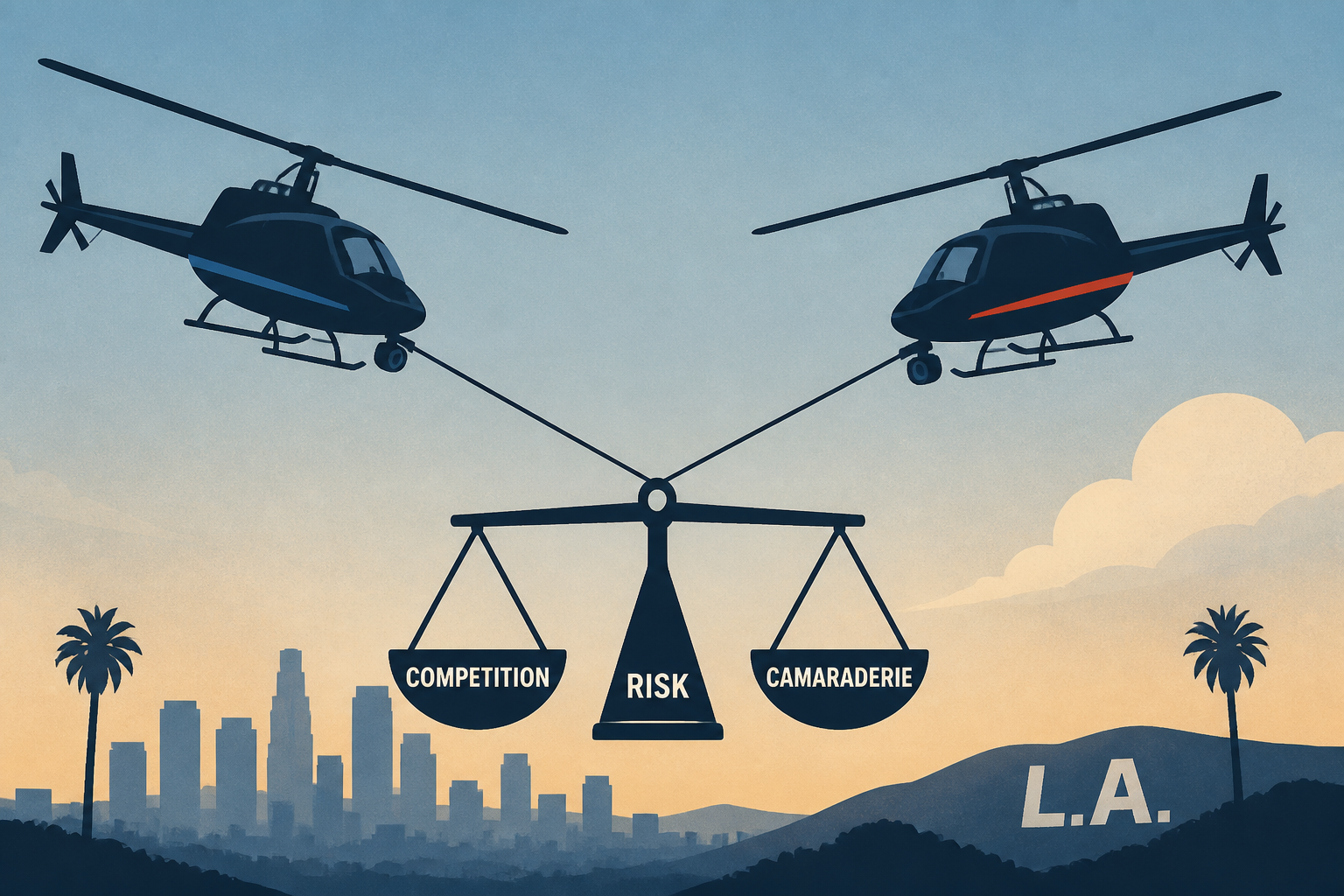 In chaotic L.A. skies, news helicopter pilots juggle competition, camaraderie, risk