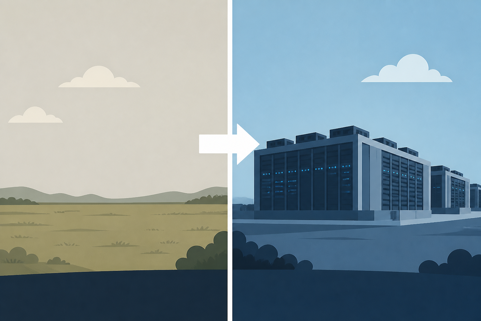 Before and After Photos Show Data Centers Furiously Popping Up Across America