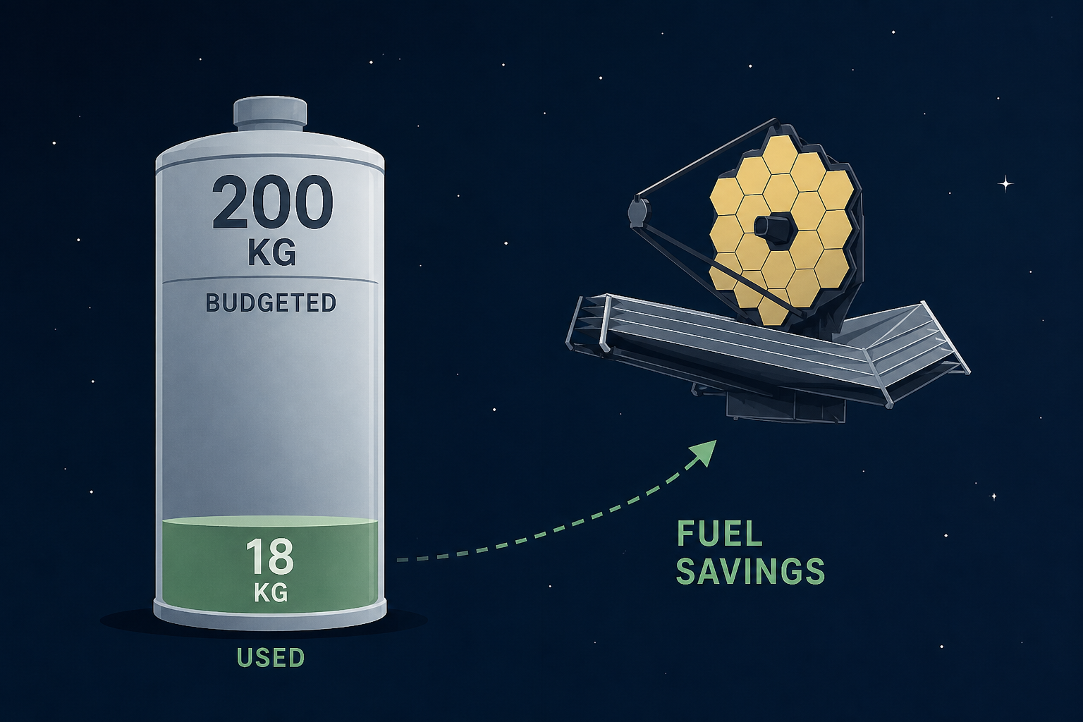 NASA budgeted 200 kilograms of fuel for Roman’s first course correction, but the telescope used only 18. Combined with extra fuel loaded before launch and further expected savings, that could stretch