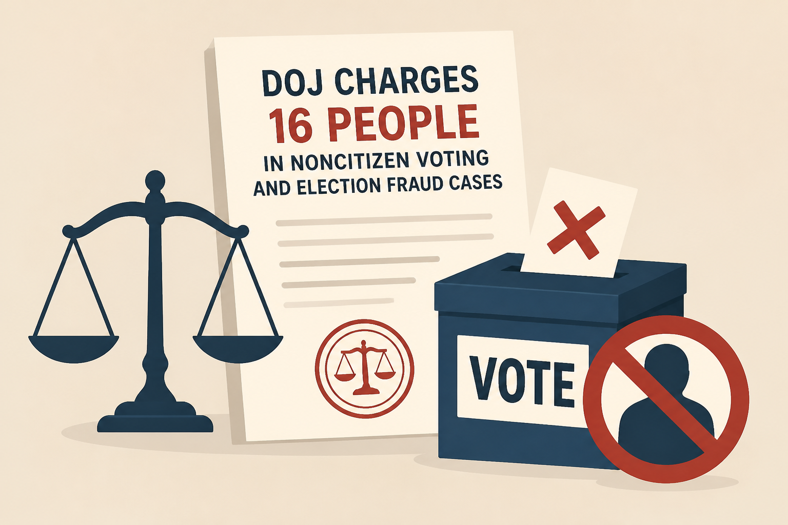 DOJ charges 16 people in noncitizen voting and election fraud cases